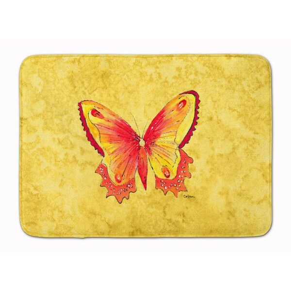 Carolines Treasures Butterfly on Yellow Machine Washable Memory Foam Mat 8857RUG - main